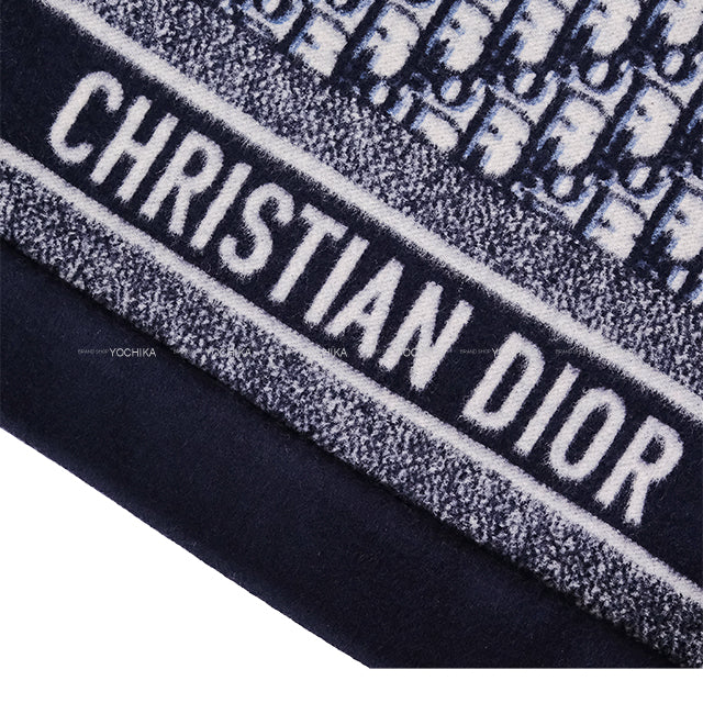 2023SS Dior Rider jacket Women's Cropped Coat in Oblique Navy Wool/Silk #34 340C47A1375[EXCELLENT][Authentic]