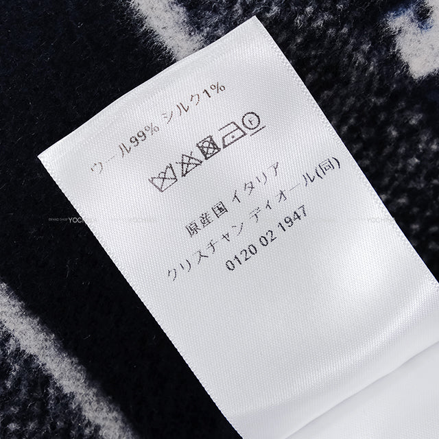 2023SS Dior Rider jacket Women's Cropped Coat in Oblique Navy Wool/Silk #34 340C47A1375[EXCELLENT][Authentic]