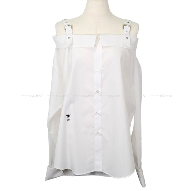 Dior Tops Logo Embroidery Off-Shoulder Blanc (White) Cotton #34 Length: 27" Shoulder width: 18.9" Sleeve length: 22" Side width: 20.5" 521B85A3356_X0100[BRAND NEW][Authentic]