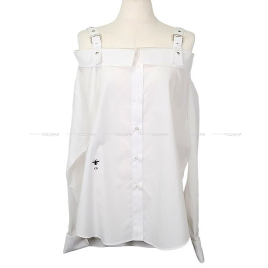 Dior Tops Logo Embroidery Off-Shoulder Blanc (White) Cotton #34 Length: 27" Shoulder width: 18.9" Sleeve length: 22" Side width: 20.5" 521B85A3356_X0100[BRAND NEW][Authentic]