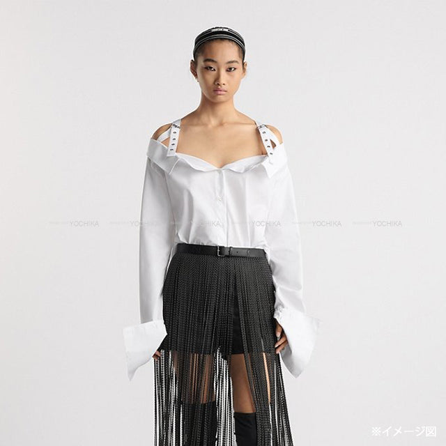 Dior Tops Logo Embroidery Off-Shoulder Blanc (White) Cotton #34 Length: 27" Shoulder width: 18.9" Sleeve length: 22" Side width: 20.5" 521B85A3356_X0100[BRAND NEW][Authentic]