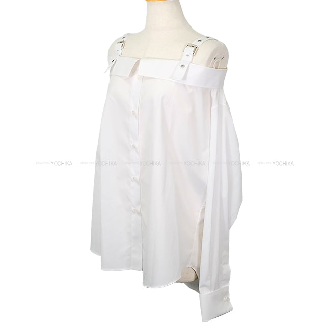 Dior Tops Logo Embroidery Off-Shoulder Blanc (White) Cotton #34 Length: 27" Shoulder width: 18.9" Sleeve length: 22" Side width: 20.5" 521B85A3356_X0100[BRAND NEW][Authentic]