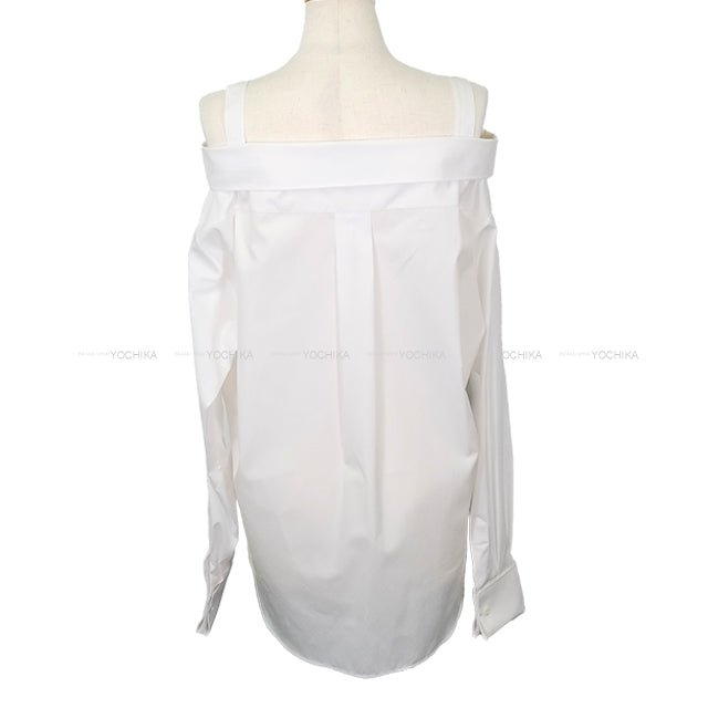 Dior Tops Logo Embroidery Off-Shoulder Blanc (White) Cotton #34 Length: 27" Shoulder width: 18.9" Sleeve length: 22" Side width: 20.5" 521B85A3356_X0100[BRAND NEW][Authentic]
