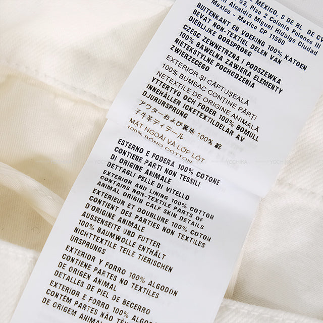 PRADA skirt Women's High-Rise Denim Medium Skirt Logo Plaque Blanc (White) Cotton #36 Gold HW[BRAND NEW][Authentic]