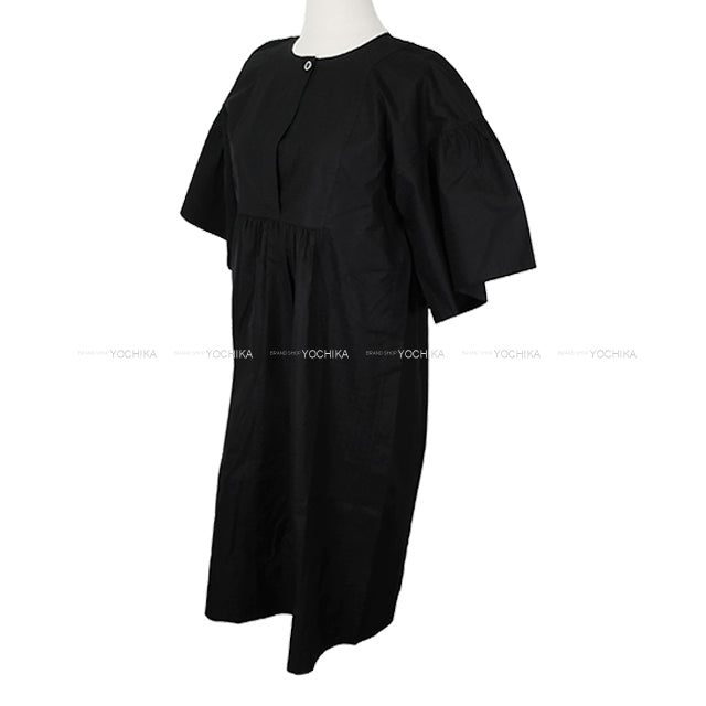 2025 SS NEW HERMES One‐piece dress Bohemian Short Dress Gauze Mosaic H Logo Noir (Black) Cotton #34 Silver HW[BRAND NEW][Authentic]