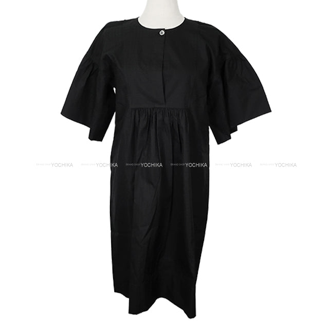 2025 SS NEW HERMES One‐piece dress Bohemian Short Dress Gauze Mosaic H Logo Noir (Black) Cotton #34 Silver HW[BRAND NEW][Authentic]