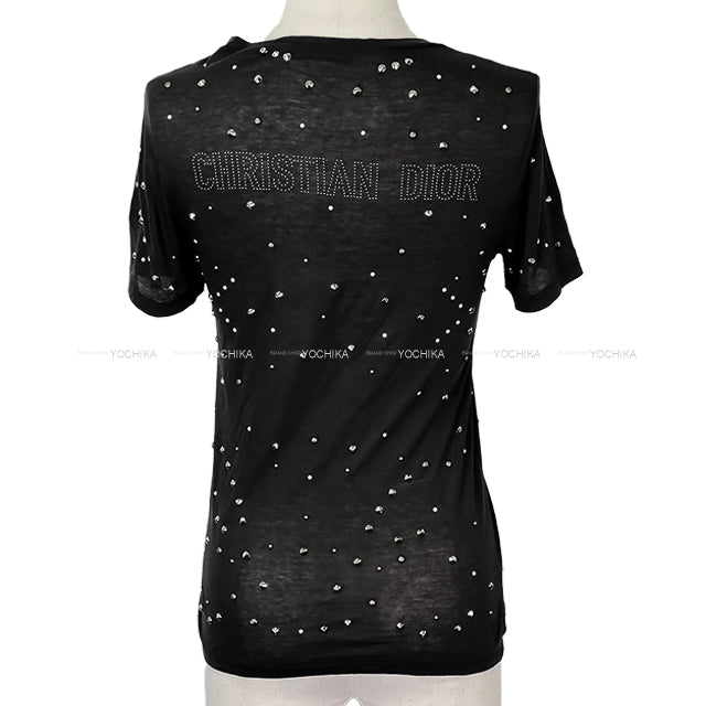 2025 Cruise Collection Dior Short sleeve t shirt Monsieur Dior Patchwork Studs Noir (Black) Cotton #M 513T31B4201[BRAND NEW][Authentic]