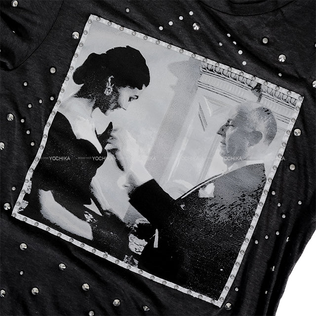 2025 Cruise Collection Dior Short sleeve t shirt Monsieur Dior Patchwork Studs Noir (Black) Cotton #M 513T31B4201[BRAND NEW][Authentic]