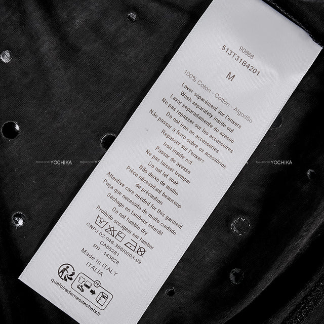2025 Cruise Collection Dior Short sleeve t shirt Monsieur Dior Patchwork Studs Noir (Black) Cotton #M 513T31B4201[BRAND NEW][Authentic]