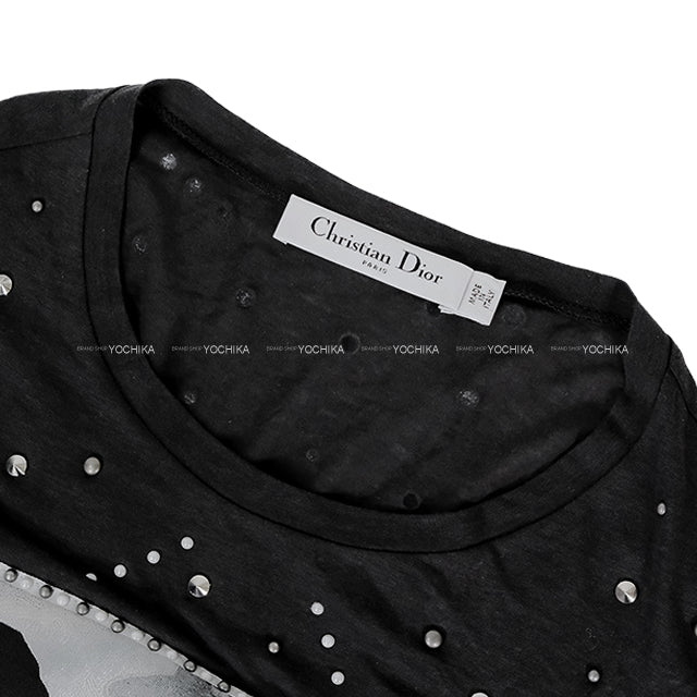 2025 Cruise Collection Dior Short sleeve t shirt Monsieur Dior Patchwork Studs Noir (Black) Cotton #M 513T31B4201[BRAND NEW][Authentic]