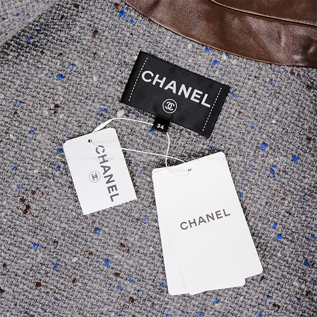 2024AW CHANEL Tailored jacket Leather Vest COCO Mark Buttons Brown Calf #34 Champagne Gold HW P77605[BRAND NEW][Authentic]