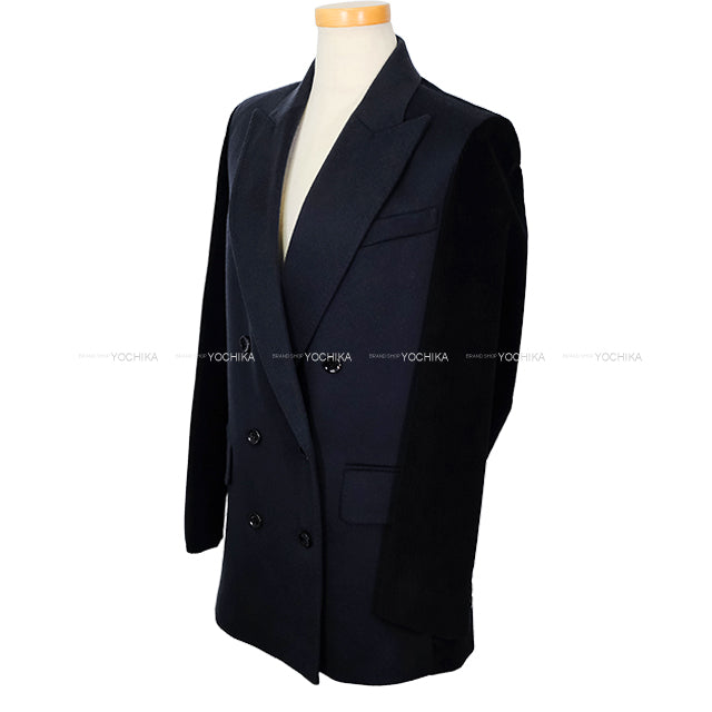 MAX MARA Tailored jacket Set-Up Double Contrasting Panels Navy Camel Cotton #34 11-04-60242[EXCELLENT][Authentic]