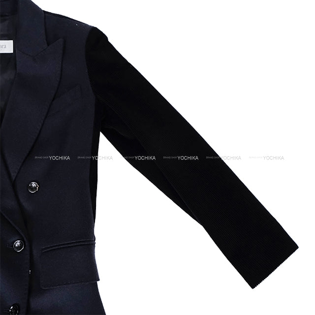 MAX MARA Tailored jacket Set-Up Double Contrasting Panels Navy Camel Cotton #34 11-04-60242[EXCELLENT][Authentic]