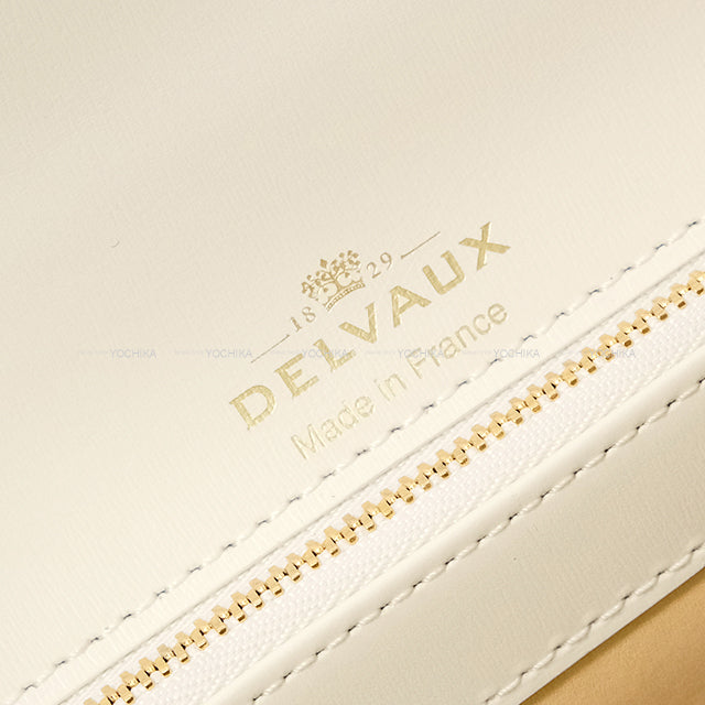 [Pre-loved] 2023SS Magritte Collection Delvaux Handbag Le Rumour MM White(Blanc)/Light Blue Box Calf Gold HW AA0558BRC0AZHDO[LIKE NEW][Authentic]