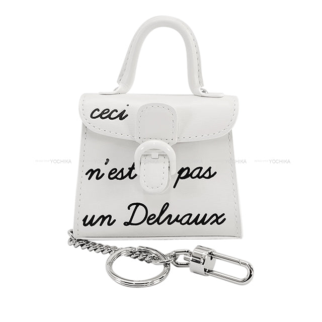 Delvaux bag charm Brillant mini Le Rumour Blanc (White)/Noir (Black) Box Calf AE0429AAM010DCM[EXCELLENT][Authentic]