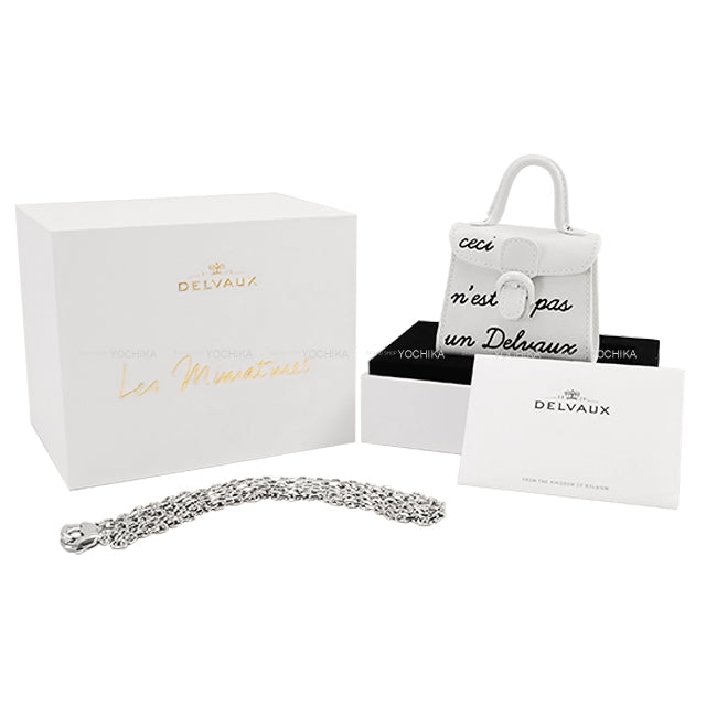 Delvaux bag charm Brillant mini Le Rumour Blanc (White)/Noir (Black) Box Calf AE0429AAM010DCM[EXCELLENT][Authentic]