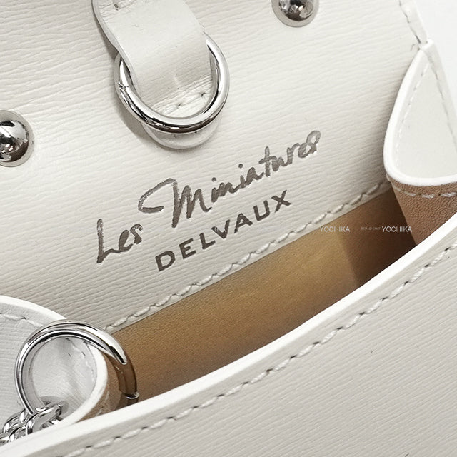 Delvaux bag charm Brillant mini Le Rumour Blanc (White)/Noir (Black) Box Calf AE0429AAM010DCM[EXCELLENT][Authentic]