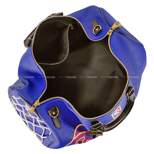 LOUIS VUITTON Boston bag Keepall Bandouliere 55 NBA Blue Taurillon Leather Gold HW M21105[EXCELLENT][Authentic]