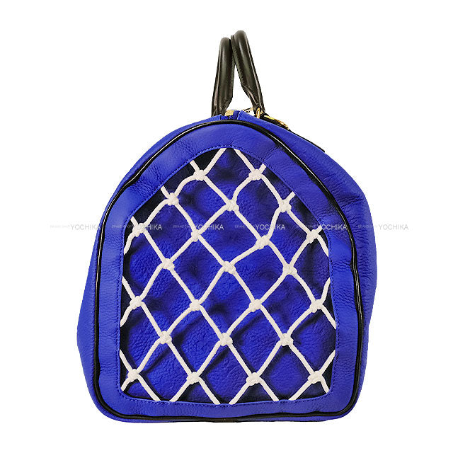 LOUIS VUITTON Boston bag Keepall Bandouliere 55 NBA Blue Taurillon Leather Gold HW M21105[EXCELLENT][Authentic]