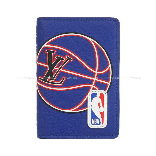 [Pre-loved] LOUIS VUITTON card holder organizer Do Posch NBA Blue Taurillon leather(Monogram) M81663[LIKE NEW][Authentic]