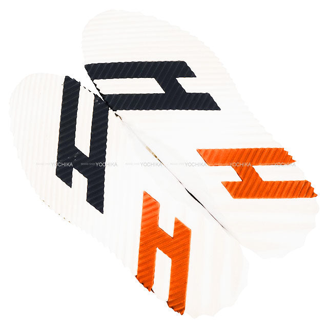 [Pre-loved] HERMES sneakers Depard White/Marine/Orange Calf/Mesh ＃43[LIKE NEW][Authentic]