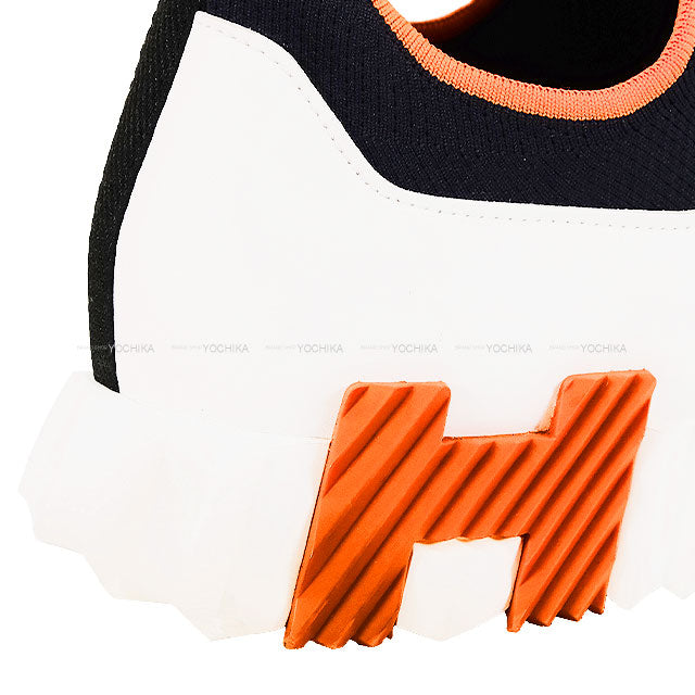 [Pre-loved] HERMES sneakers Depard White/Marine/Orange Calf/Mesh ＃43[LIKE NEW][Authentic]