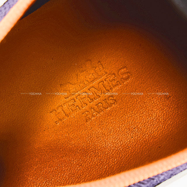 [Pre-loved] HERMES sneakers Depard White/Marine/Orange Calf/Mesh ＃43[LIKE NEW][Authentic]