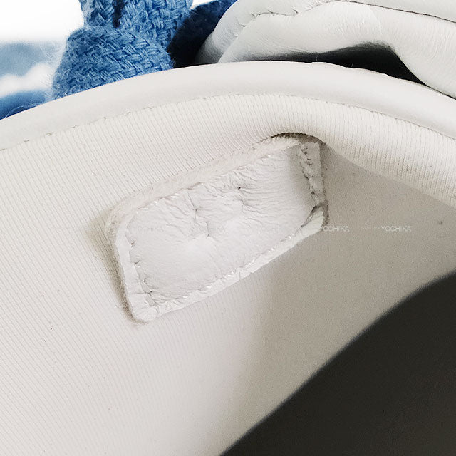 HERMES sneakers Mens Bouncing  White/Blue/Orange Calf/Denim #43[EXCELLENT][Authentic]