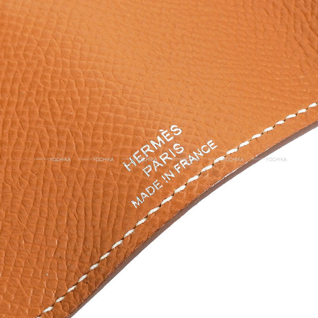 [Pre-loved] HERMES key case Bearn 4-row key case Gold Veau Epsom Silver HW Stamp U[LIKE NEW][Authentic]