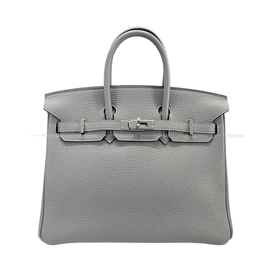 [Pre-loved] HERMES Handbag Birkin25 Gris Mouette Veau Togo Silver HW Stamp X[LIKE NEW][Authentic]