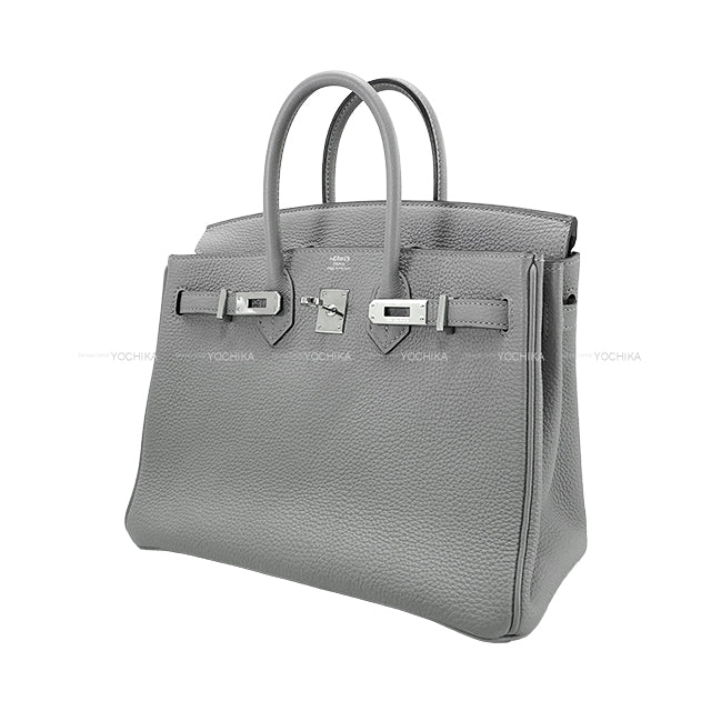 [Pre-loved] HERMES Handbag Birkin25 Gris Mouette Veau Togo Silver HW Stamp X[LIKE NEW][Authentic]