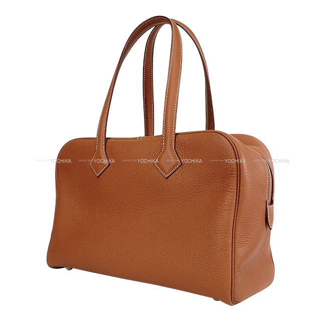 HERMES Shoulder bag Victoria 2 35 Gold Taurillon Clemence Silver HW Stamp W[BRAND NEW][Authentic]