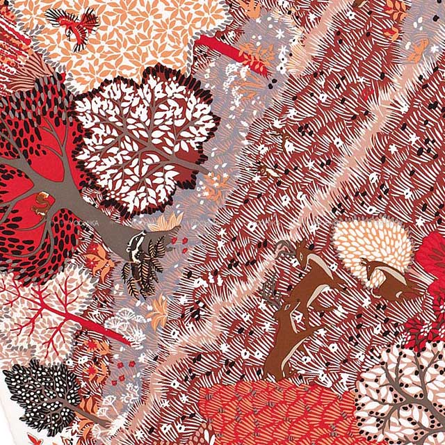 HERMES scarf Carre 90 Dans Un Jardin Anglais White/Bordeaux/Gris) Silk100%[EXCELLENT][Authentic]