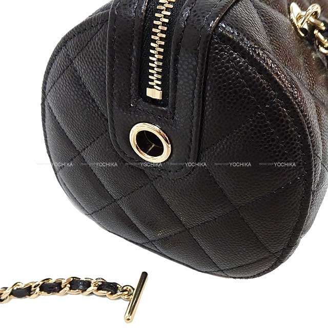 CHANEL Shoulder bag Mini Boston Matelasse 2WAY COCO mark Noir (Black) Bordeaux Graind Calf(Caviarskin) Champagne Gold HW AP4474[EXCELLENT][Authentic]
