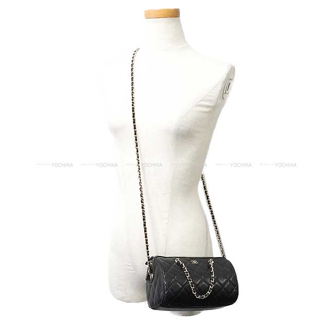 CHANEL Shoulder bag Mini Boston Matelasse 2WAY COCO mark Noir (Black) Bordeaux Graind Calf(Caviarskin) Champagne Gold HW AP4474[EXCELLENT][Authentic]