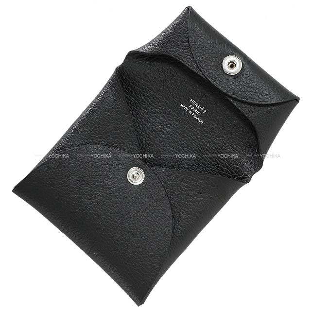 HERMES change purse Bastia Plomb Evercolor Silver HW Stamp B[EXCELLENT][Authentic]