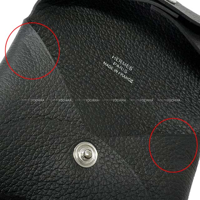 HERMES change purse Bastia Plomb Evercolor Silver HW Stamp B[EXCELLENT][Authentic]