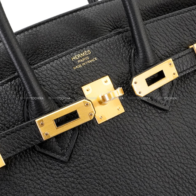 HERMES Handbag Birkin25 Noir (Black) Veau Togo Mat Gold HW Stamp K[BRAND NEW][Authentic]
