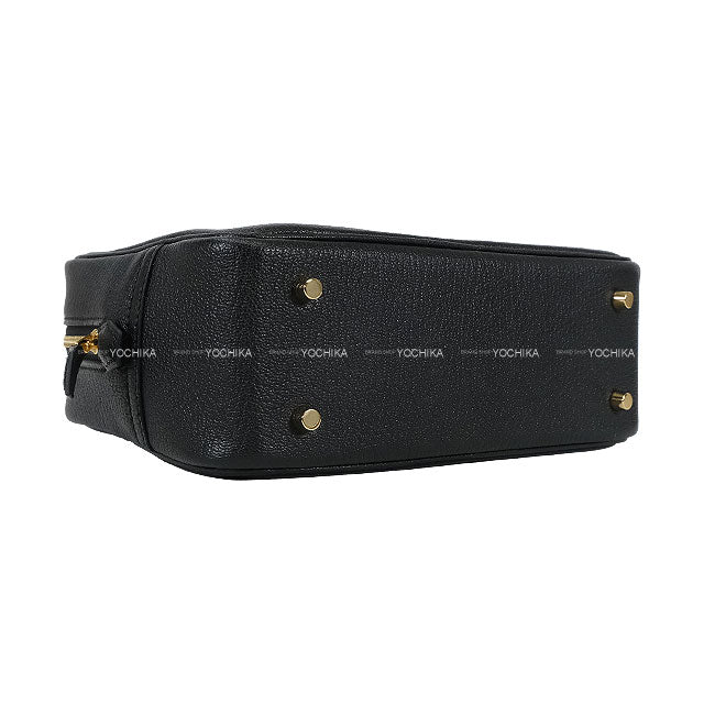 HERMES Handbag Plume Mini Noir (Black) Chevre Mysore Gold HW Stamp W[BRAND NEW][Authentic]