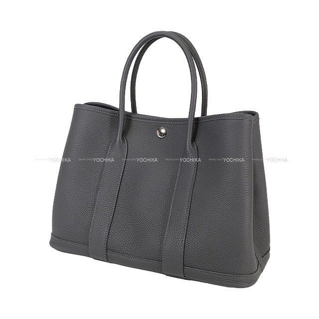 HERMES tote bag Garden Party 30 TPM Ardoise Veau Negonda Silver HW Stamp K[BRAND NEW][Authentic]