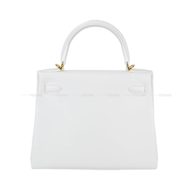 HERMES Shoulder bag Kelly28 Retourne Blanc (White) Evercolor Gold HW Stamp W[BRAND NEW][Authentic]