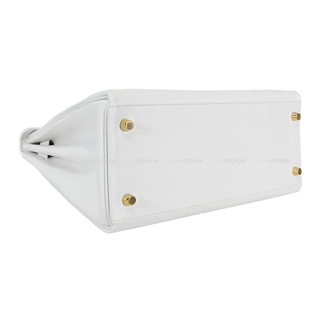 HERMES Shoulder bag Kelly28 Retourne Blanc (White) Evercolor Gold HW Stamp W[BRAND NEW][Authentic]
