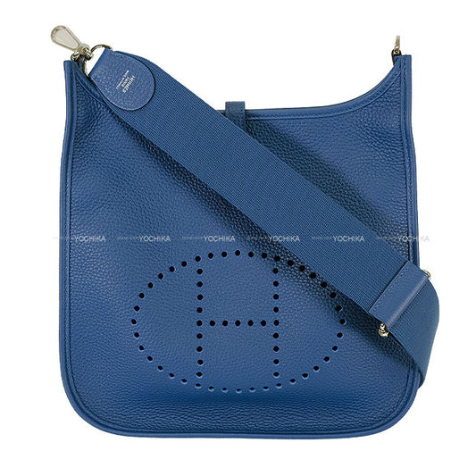HERMES Shoulder bag Evelyne 29 PM Blue Tie Taurillon Clemence Silver HW Stamp W[BRAND NEW][Authentic]