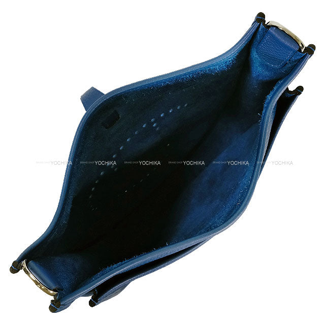 HERMES Shoulder bag Evelyne 29 PM Blue Tie Taurillon Clemence Silver HW Stamp W[BRAND NEW][Authentic]