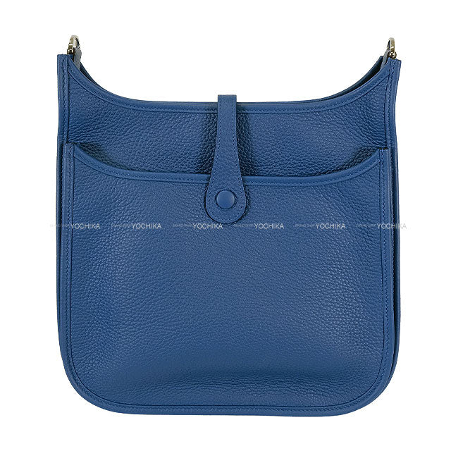 HERMES Shoulder bag Evelyne 29 PM Blue Tie Taurillon Clemence Silver HW Stamp W[BRAND NEW][Authentic]