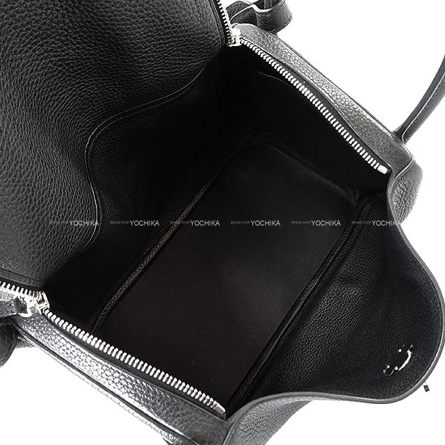 [Pre-loved] HERMES Shoulder bag Lindy 30 Noir (Black) Taurillon Clemence Silver HW Stamp C[USED SA][Authentic]
