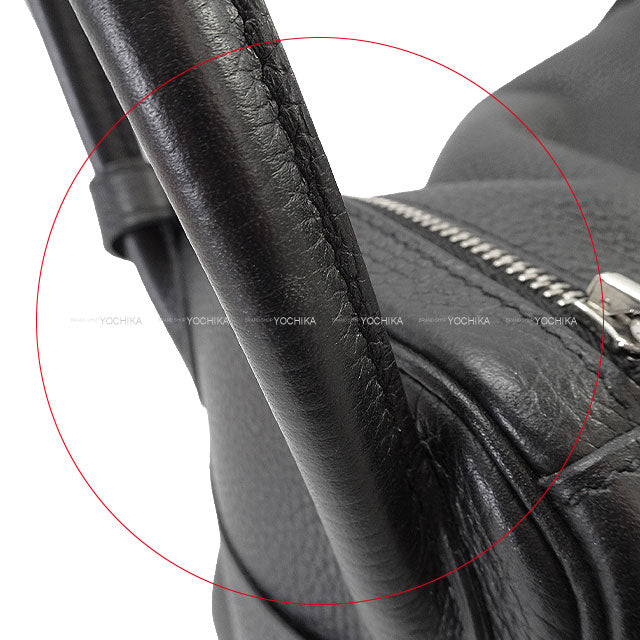 [Pre-loved] HERMES Shoulder bag Lindy 30 Noir (Black) Taurillon Clemence Silver HW Stamp C[USED SA][Authentic]