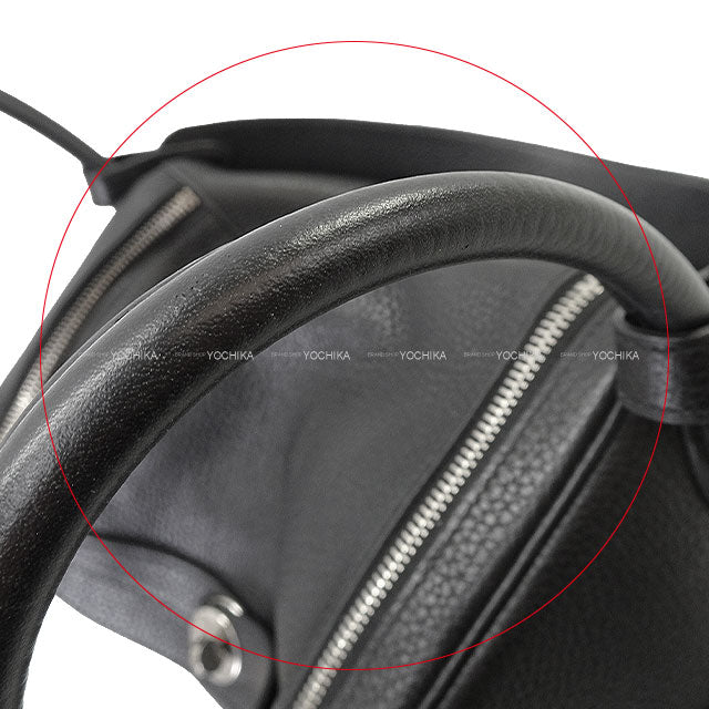 [Pre-loved] HERMES Shoulder bag Lindy 30 Noir (Black) Taurillon Clemence Silver HW Stamp C[USED SA][Authentic]