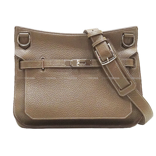 [Pre-loved] HERMES Shoulder bag Jypsiere 28 Etoupe Taurillon Clemence Silver HW Stamp □P[USED A][Authentic]