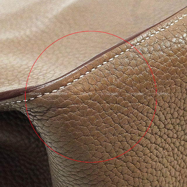 [Pre-loved] HERMES Shoulder bag Jypsiere 28 Etoupe Taurillon Clemence Silver HW Stamp □P[USED A][Authentic]